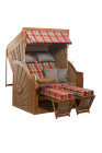 AKS Wismar Strandkorb Polyrattan Pinienholz griseum 165x135x92 cm