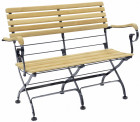 AKS Mainau Sitzbank recyceltes Teakholz Eisen natur 114x56x90 cm