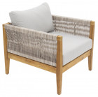 AKS Kalmar Loungesessel Teakholz white shell