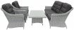 AKS Goldfield Loungegruppe Polyrattan Kunstoffgeflecht Aluminium pear blue