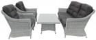 AKS Goldfield Loungegruppe Polyrattan Kunstoffgeflecht Aluminium pear blue