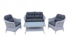 AKS Irvine Lounge Set Geflecht 4-teilig, pearl blue