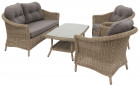 AKS Irvine Loungegruppe Polyrattan Kunstoffgeflecht braun