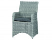 AKS Kennett Diningsessel Polyrattan Kunstoffgeflecht ice grey, Kissen grau