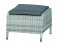 AKS Kennett Hocker Polyrattan Aluminium ice grey, Kissen grau 57x55x43 cm