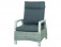 AKS Benedetto Loungesessel Polyrattan Kunstoffgeflecht ice grey Kissen grau