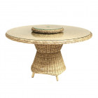 AKS Broadway Diningtisch Polyrattan Kunstoffgeflecht Aluminium sand 135x74