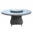 AKS Broadway Diningtisch Polyrattan Aluminium grey shell 150x74 cm