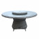 AKS Broadway Diningtisch Polyrattan Aluminium grey shell 150x74 cm