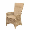 AKS Ohio Diningsessel Move Positionsstuhl Alu Polyrattan sand Teak Armlehnen 69x76x114 cm