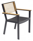AKS Adelaide Diningsessel Aluminium anthrazit Teakholz 60x62x85 cm