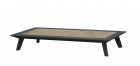 AKS Living Kaffeetisch Aluminium Teakholz charcoal 144x72x22 cm
