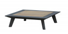 AKS Living Hocker Aluminium Teakholz charcoal 82x82x35 cm