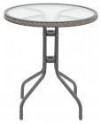 AKS Ravenna Bistrotisch Alu Polyrattan Kunstoffgeflecht greywood 60 cm