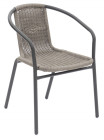AKS Ravenna Bistrostuhl Polyrattan Kunstoffgeflecht Aluminium greywood