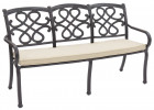 AKS Sheffield Sitzbank Aluminiumguss bronze, Kissen beige 163,5x65x92 cm