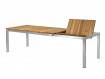 AKS Oxley Ausziehtisch recyceltes Teakholz Edelstahl silber 180-250x100 cm