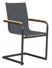 AKS Dundee Schwingstuhl Edelstahl Teakholz charcoal 57x65x84 cm
