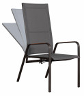 AKS Dundee Diningsessel Move Positionsstuhl Edelstahl Teakholz charcoal