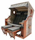 AKS Putbus Strandkorb Polyrattan Pinienholz seashell 140x80x160 cm