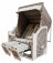 AKS Rostock Strandkorb Polyrattan Pinienholz white kubu 130x80x160 cm