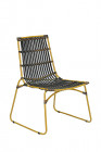 AKS Pune Diningstuhl Polyrattan Kunstoffgeflecht Alu antique gold schwarz