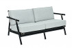 AKS Agra Loungesofa Polyrattan Aluminium schwarz, Kissen hellgrau