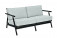 AKS Agra Loungesofa Polyrattan Aluminium schwarz, Kissen hellgrau