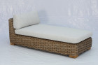 AKS Madurai Loungesofa Ottomane Polyrattan Alu kubu grey, Kissen hellgrau