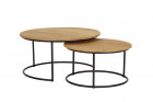 AKS Agra Loungetisch 2er Set Teakholz natur/schwarz