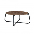 AKS Kaffeetisch Teakholz Aluminium schwarz 76x35 cm