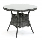 AKS Frontera Bistrotisch Polyrattan Glasplatte anthrazit 90x74,5 cm