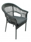 AKS Frontera Stapelsessel Polyrattan Kunstoffgeflecht Aluminium anthrazit