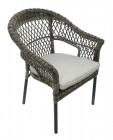 AKS Frontera Stapelsessel Polyrattan Kunstoffgeflecht Alu antique walnut