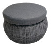 AKS Hocker Polyrattan Kunstoffgeflecht Aluminium anthrazit 70x31 cm