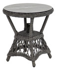 AKS Jackson Beistelltisch Polyrattan Kunstoffgeflecht anthrazit Glaskeramikplatte