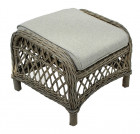 AKS Jackson Loungehocker Polyrattan Aluminium antique walnut 51x50x37 cm