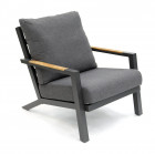 AKS Naples Loungesessel Aluminium Teakholz anthrazit 75x92x79 cm