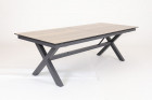 AKS Brito Ausziehtisch Aluminium grau HPL Tischplatte Holzoptik 240-315x99,6x75 cm