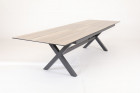 AKS Brito Ausziehtisch Aluminium grau HPL Tischplatte Holzoptik 180-240x88x75 cm