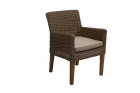 AKS Austin Diningsessel Polyrattan Kunstoffgeflecht sand, Kissen beige