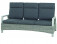 AKS Benedetto Loungesofa Polyrattan Aluminium ice grey, Kissen grau 3-Sitzer