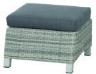 AKS Benedetto Hocker Polyrattan Aluminium ice grey, Kissen grau 61x63x45 cm