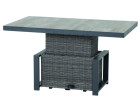 AKS Benedetto Lifttisch Polyrattan Keramik washed grey 130x75x47-71 cm