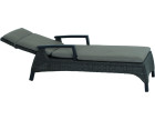 AKS Benedetto Sonnenliege Polyrattan Alu charcoal, Kissen taupe meliert