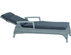 AKS Benedetto Sonnenliege Polyrattan Aluminium ice grey, Kissen stone grey