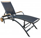 AKS Luna Sonnenliege Aluminium Textilen anthrazit, schwarz 189x53x71 cm