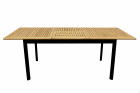 AKS Luna Ausziehtisch Aluminium anthrazit Teaktischplatte 150-210x89x75 cm