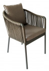 AKS Nashville Diningsessel Polyrattan Kunstoffgeflecht Aluminium taupe