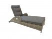 AKS Cleveland Sonnenliege Polyrattan Aluminium grau 182x68x46-94 cm